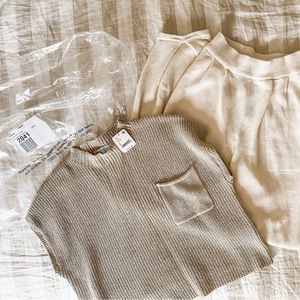 Free People Freya Sweater Set in Oatmeal/Bone, size Small